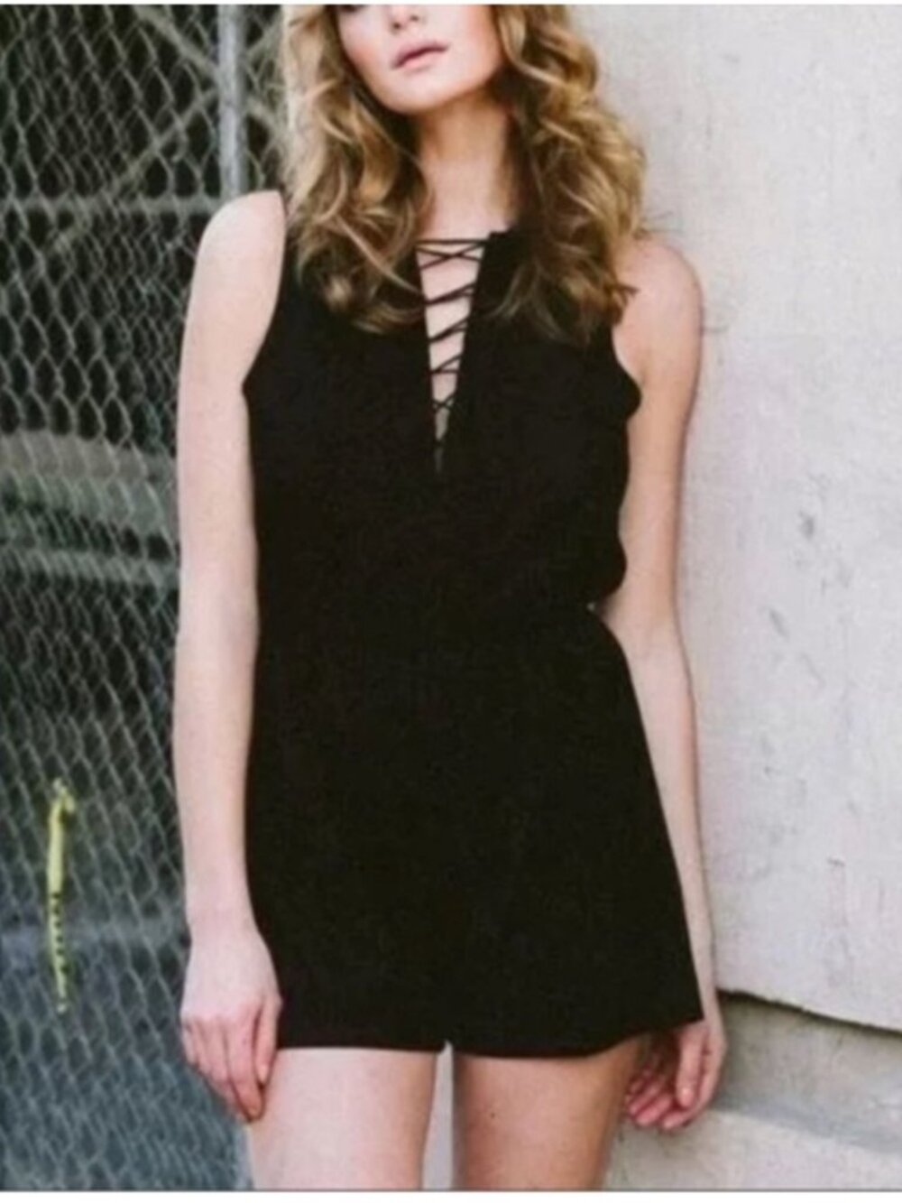 Brunette The Label Black The Lily Romper Faux Suede